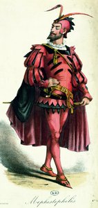 1885年，来自莱昂萨鲁特的LArt du Travestissement的Mephistopheles化装舞会服装 作者 法语学校
