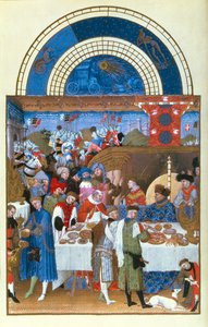 1月的法西斯：Limbourg兄弟的宴会场景，来自Tres Riches Heures du Duc de Berry（原创见8433） 作者 法语学校