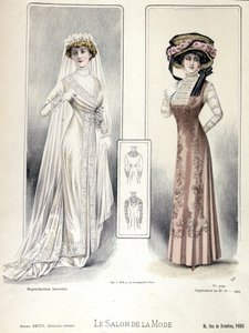 时装秀，1909 年 3 月 20 日：婚纱。 作者 法语学校