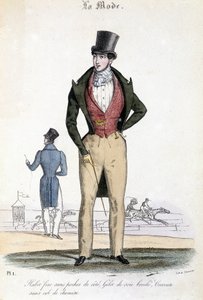 1829 年的男性化时尚 - 在 "Les Modes "中 作者 法语学校