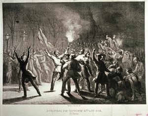 1848 年二月革命（石版画） 作者 法语学校
