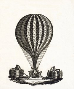 用气体填充热气球，约 1790 年（木版画） 作者 法语学校