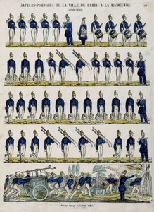 Fire brigade of the city of Paris in manoeuvre - Image of Epinal, circa 1852 作者 法语学校