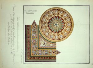 第一帝国：在 Savonnerie 制造厂为位于巴黎杜乐丽宫的拿破仑一世（1769-1821 年）的内阁设计的地毯 作者 法语学校