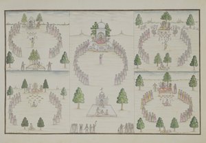 五个印度教徒：来自The Gentil专辑的Shiva，Krishna，Vishnu，Brahma和Mother Goddess，于1774年出版 作者 法语学校