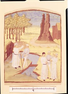 五人讨论花园设计，来自Pietro de Crescenzi的Livre des Prouffitz Champestres（1230-132021） 作者 法语学校