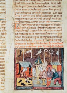Fol.122v商人在圣丹尼斯附近的Fair Lendit，来自法国的伟大编年史，1375-79 作者 法语学校