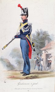 Foot Gendarme，由恶棍雕刻，1830年 作者 法语学校