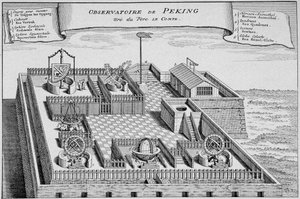 北京的前中国天文台--根据1747年《旅行史》的铜版画绘制而成 作者 法语学校