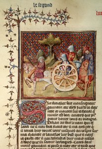 Fr.119 fol.312v Lancelot，The Cart of the Cart，1344 作者 法语学校