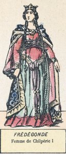 弗雷德贡德，奇尔佩里克的女人I（彩绘版画 作者 法语学校