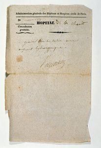 1837年3月7日在巴黎的Hopital de la Charite免费开具处方药 作者 法语学校