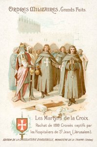 耶路撒冷医院骑士团 (chromolitho) 释放了 1000 名被俘的十字军 作者 法语学校