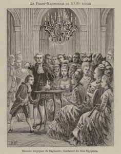 Freemasonry in the 18th Century: magic seance conducted by Aleesandro Cagliostro, founder of the Egyptian Rite (engraving) 作者 法语学校