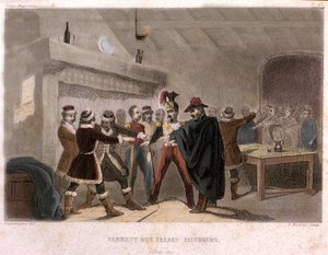 共济会：1821 年波托克收割者兄弟的誓言。F.-T. 雕刻自“风景如画的 Histoire Histoire de la Franc Maconnerie et des Societes Secretes Ancient et Modern”。 B、克拉维尔。 帕格内尔，编辑。 1843 年。 作者 法语学校