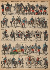 French Army cavalry manoeuvres (coloured engraving) 作者 法语学校