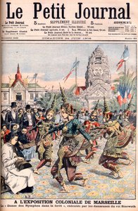 马赛的法国殖民博览会--《小报》的插图，1906年6月24日（雕刻）。 作者 法语学校