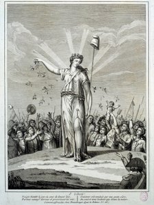法国大革命：“O liberte”向自由致敬。 18 世纪巴黎雕刻，卡纳瓦雷博物馆 作者 法语学校