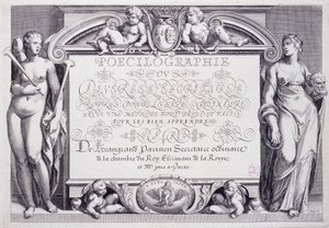 法国书法。Poecilography，正面插图，由Baptiste de Beaugrand于1606年创作。 作者 法语学校