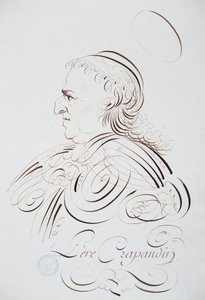 法国书法。1780年左右巴黎的贝尔纳为克拉波丹神父画的肖像。巴黎市历史图书馆。 作者 法语学校