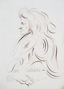 法国书法。1780年左右贝尔纳-德-巴黎为伏尔泰父亲画的肖像。巴黎市的历史图书馆。 作者 法语学校