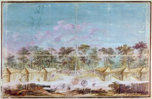 1763年，法国殖民者在圭亚那库鲁海滩定居（纸上写着） 作者 法语学校