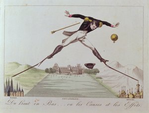 从高到低......或者原因和影响，拿破仑外交政策的漫画，c.1814 作者 法语学校