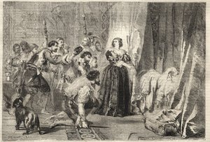 Fronde - 人民要求见国王。巴黎，皇家宫，1651年2月9日--弗朗德：1651年2月9日晚，在皇家宫，奥地利的安妮（1601-1666）向被称为索莱尔国王（King Soleil或路易大帝）的路易十四展示了他的作品。 作者 法语学校