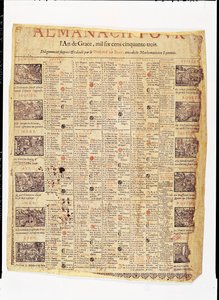 1653年almanach的头版（纸上墨水） 作者 法语学校