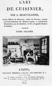 由Jubin雕刻的Antoine Beauvilliers的LArt du Cuisinier的主题，于1814年出版 作者 法语学校
