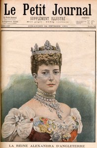 2月24日法国报纸的头版，英国亚历山德拉女王（1844-1925）是国王爱德华七世的妻子，《小报》。 作者 法语学校