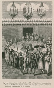 葬礼晚餐，由Grimod de la Reyniere the Younger在他位于巴黎香榭丽舍大街的酒店，1783年2月1日 作者 法语学校