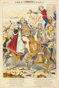 Gambriunus，传奇的法兰德斯国王，由Verlag Haguenthal，Pont-a-Mousson，1860年出版的大报 作者 法语学校