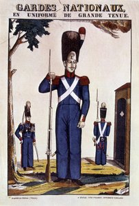 身着极具吸引力的制服的国民警卫队 - 乔治·埃皮纳勒 (Epinal) 的形象，编着。 佩莱林 作者 法语学校