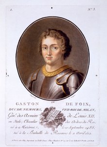 Gaston de Foix，Duc de Nemours，来自伟人，杰出女性和法国令人难忘的主题肖像，出版于1787-92 作者 法语学校