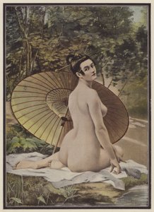 艺伎在洗澡（彩色石版画） 作者 法语学校