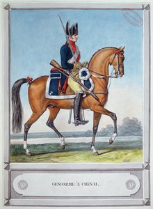 宪兵骑在马上，c。 1812 作者 法语学校