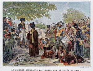 波拿巴将军感谢开罗的叛乱 - 在“Victoires et Conquêtes des Armees Francaises”，巴黎，19 世纪。 作者 法语学校
