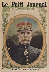指挥凡尔登军队的佩坦将军，Le Petit Journal的封面插图，补充插画，1916年4月9日 作者 法语学校