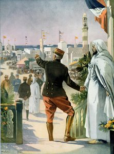1916年4月22日，来自Le Monde Illustre的卡萨布兰卡法国 - 摩洛哥展览的一般视图 作者 法语学校