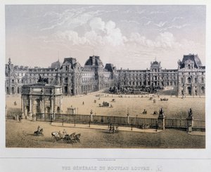 General view of the new Louvre: Arc du Carrousel - Engraving of the 19th century. 作者 法语学校