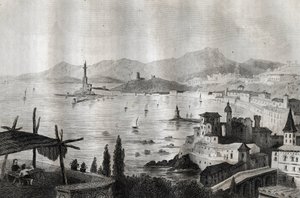 热那亚 - 热那亚 - 热那亚 - 雕刻自M. de Norvins, Ch. Nodier 1834-1836的 "意大利风景画"。 作者 法语学校