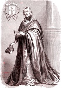 朱利奥·雷蒙多·马扎里诺 (Giulio Raimondo Mazzarino)，意大利裔法国红衣主教和外交官。1865 年（雕刻） 作者 法语学校
