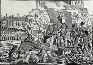 1830年7月在巴黎市政厅区发生的光荣而令人难忘的战斗 - 1830年革命 - 1830年7月在巴黎发生的战斗。 作者 法语学校