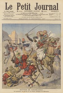 古米尔人在卡萨布兰卡附近袭击摩洛哥人（彩色石版画） 作者 法语学校
