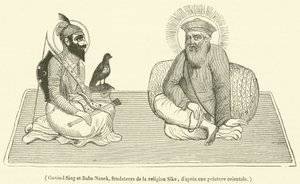 Govind Sing et Baba-Nanek, fondateurs de la religion Sike (engraving) 作者 法语学校