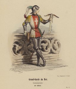 Grand-Garde du Roi, Crennequinier, 15世纪（彩色雕刻）。 作者 法语学校