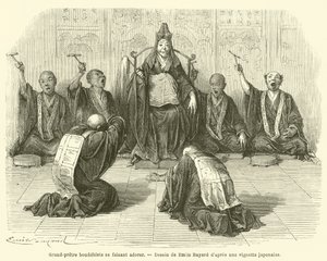 Grand-pretre bouddhiste se faisant adorer (engraving) 作者 法语学校