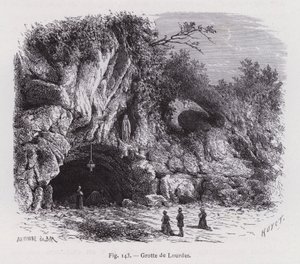Grotte de Lourdes (engraving) 作者 法语学校
