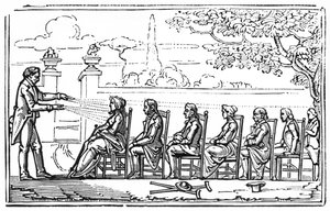 磁疗组，来自Magnetic Therapeutics的插图由Baron du Potet，1863年 作者 法语学校